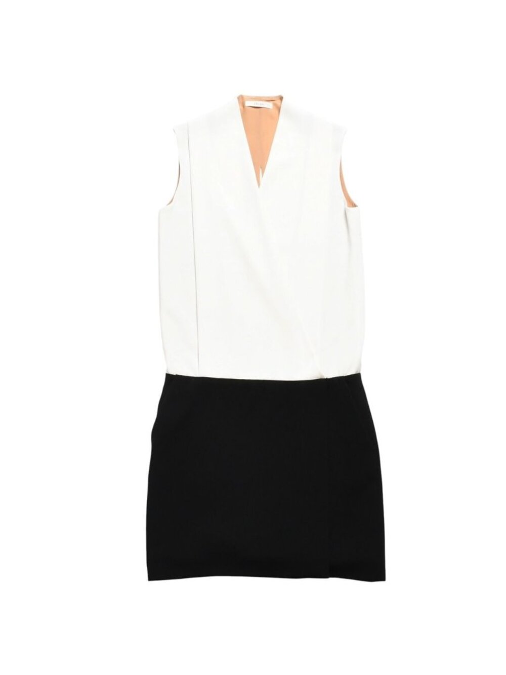 Celine Dress Bicolor Black Ivory Brown Polyester Triacetate